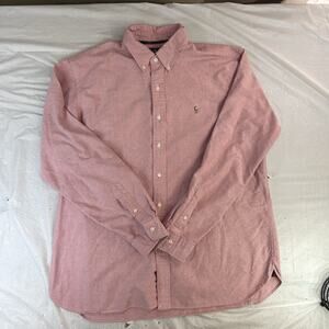 Polo Ralph Lauren Mens Pink Oxford Button Down Shirt Long Sleeve Flesh Pony XL